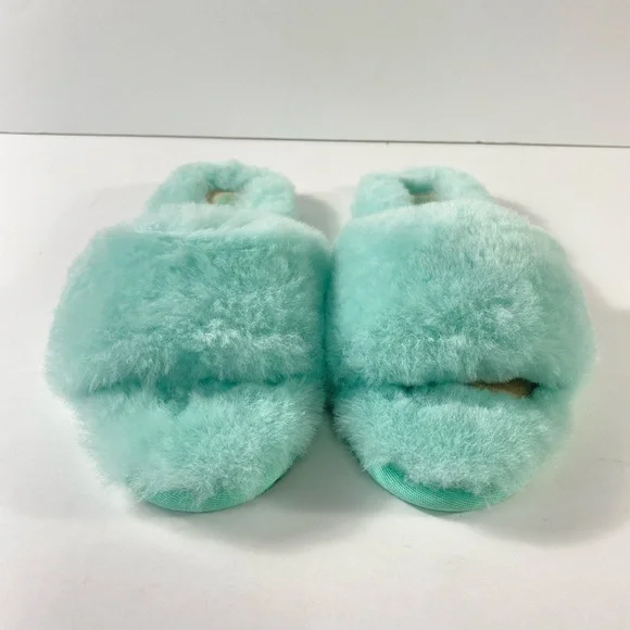 UGG Fluff Slide II Sheepskin Pale Emerald Slide Slipper - Picture 4 of 8